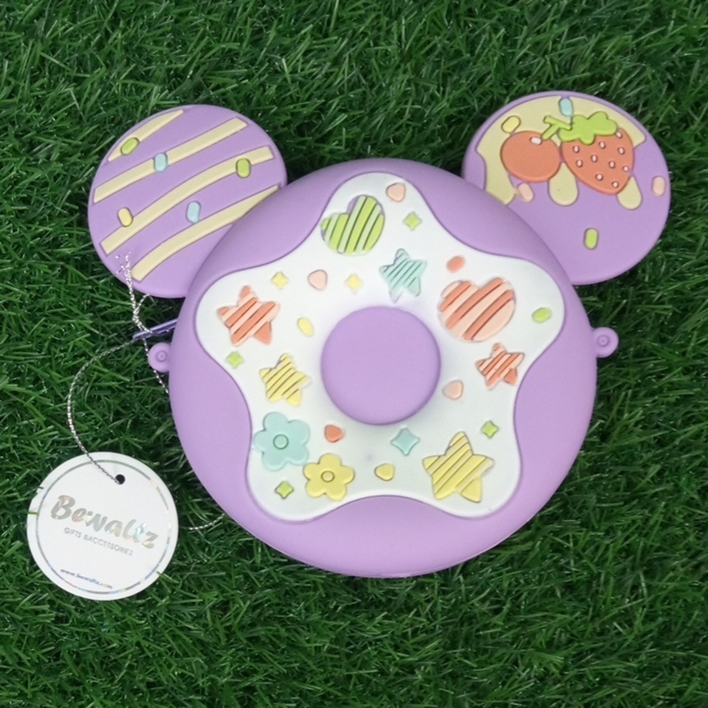 🛝🍒 Donut Mouse Ear Crossbody Purple Coin Purse